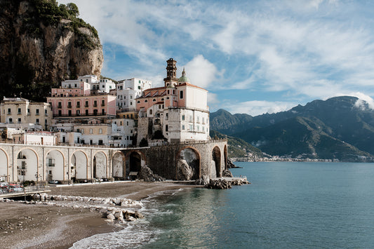 Amalfi Coast fine art wall prints bring the dream scenes of Atrani into your home with an Italian framed wall print.