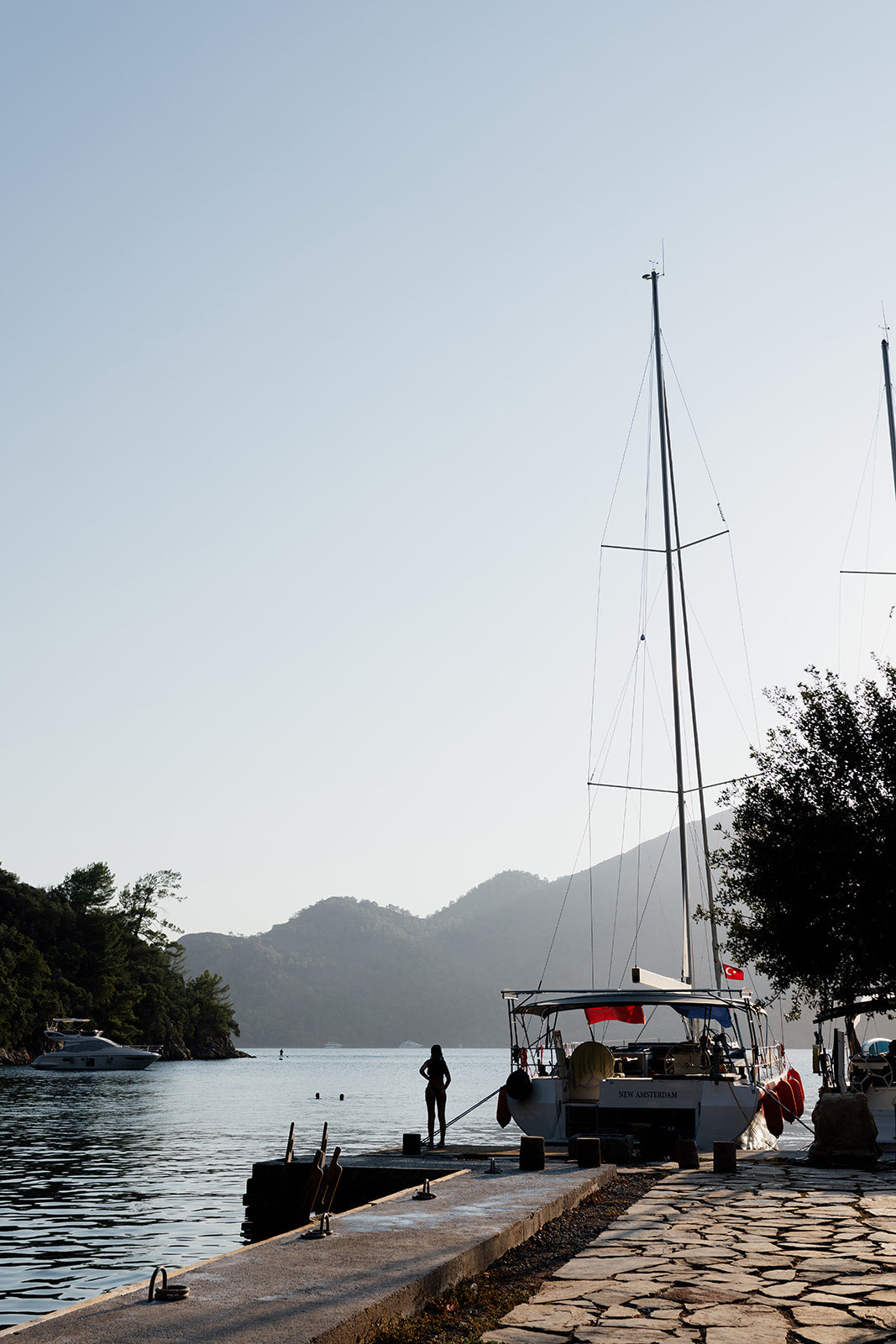 Bring the lustre lifestyle of sailing the Mediterranean into your home with Sailing fine art prints on the sunset Dalyan Dock. Sailing Yacht Art Prints.