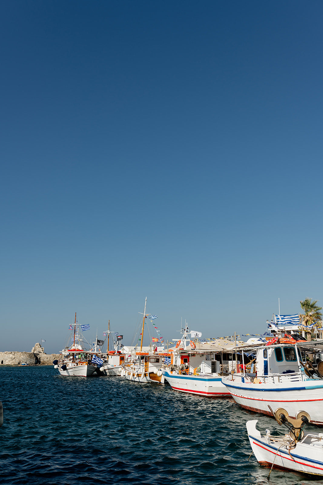 Paros Island Greece Fine Art Prints showcase traditional fishing boats in the port.