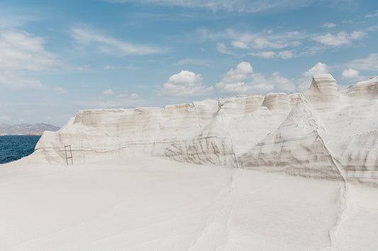 Scenes of Sarakiniko Beach at Milos. Escape to the Mediterranean with our captivating Greece art prints. Discover Greek island prints featuring locations from Milos to Paros. Milos Island Art Prints.