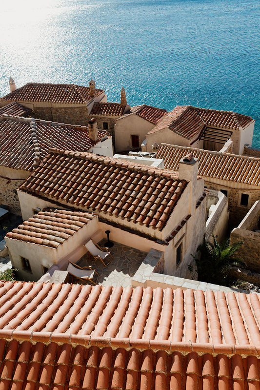 Bring dreamy scenes of historic Greece into your home with Greek Fine Art Prints of Monemvasia on the Peloponnese Coast. Greece Wall Art Prints.