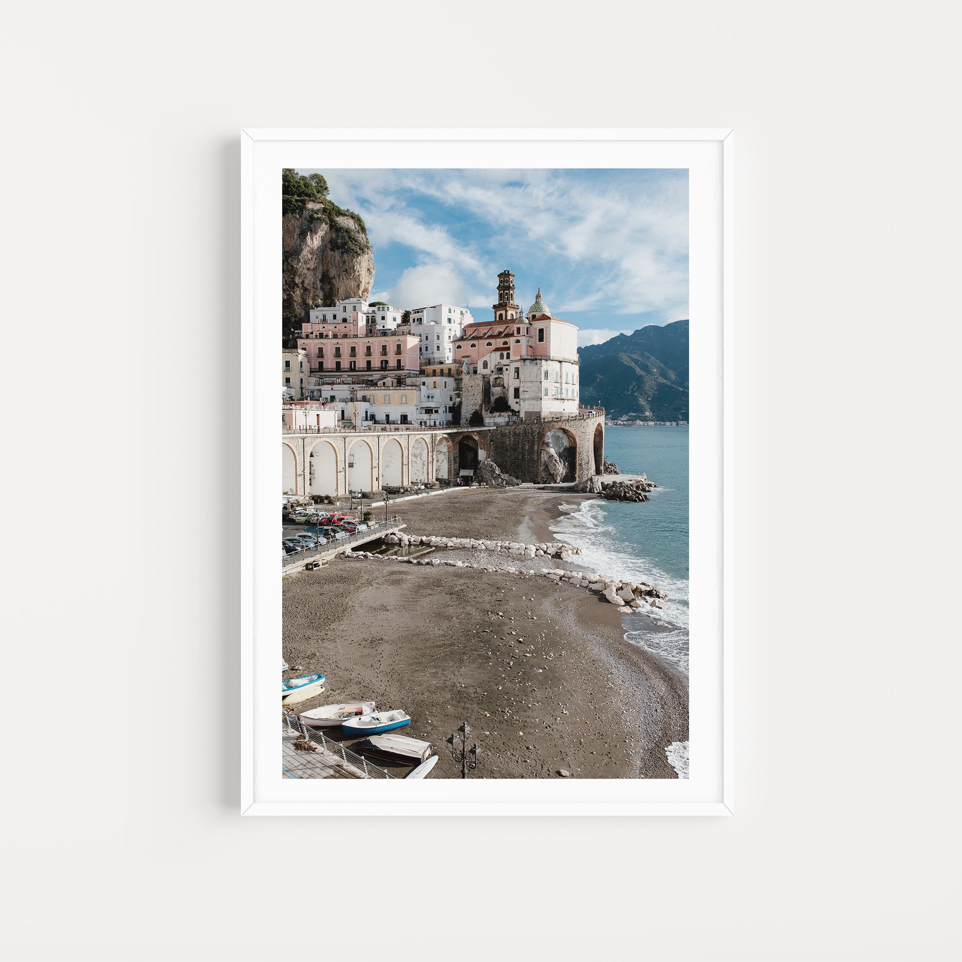 Vibrant autumn scenes of Atrani on the Amalfi Coast of Italy fine art prints to adorn your walls. Italian Coast Wall Art.