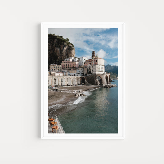 Vibrant autumn scenes of Atrani on the Amalfi Coast of Italy fine art prints to adorn your walls. Amalfi Coast art prints.