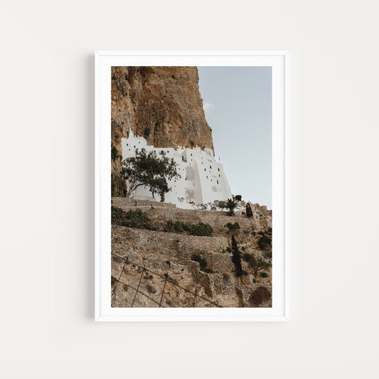 Greece wall art featuring celebrated Greek Orthodox Monastery on the island of Amorgos. Available as Greece fine art prints.