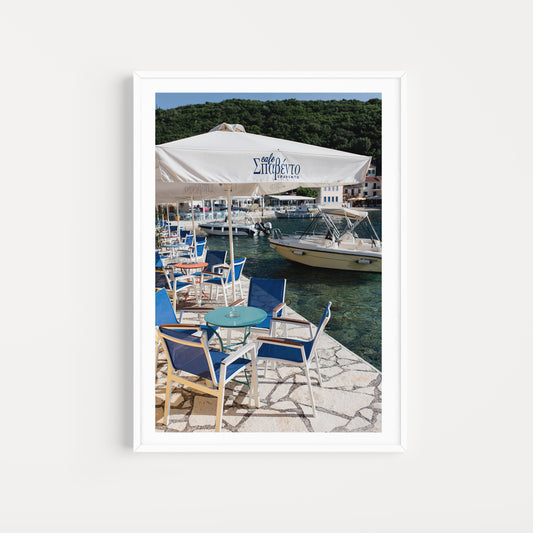 Decorate your home with quaint scenes of Kioni and Greek Island art prints showcasing the good life in the Ionian Islands. Greek Fine Art Prints. 