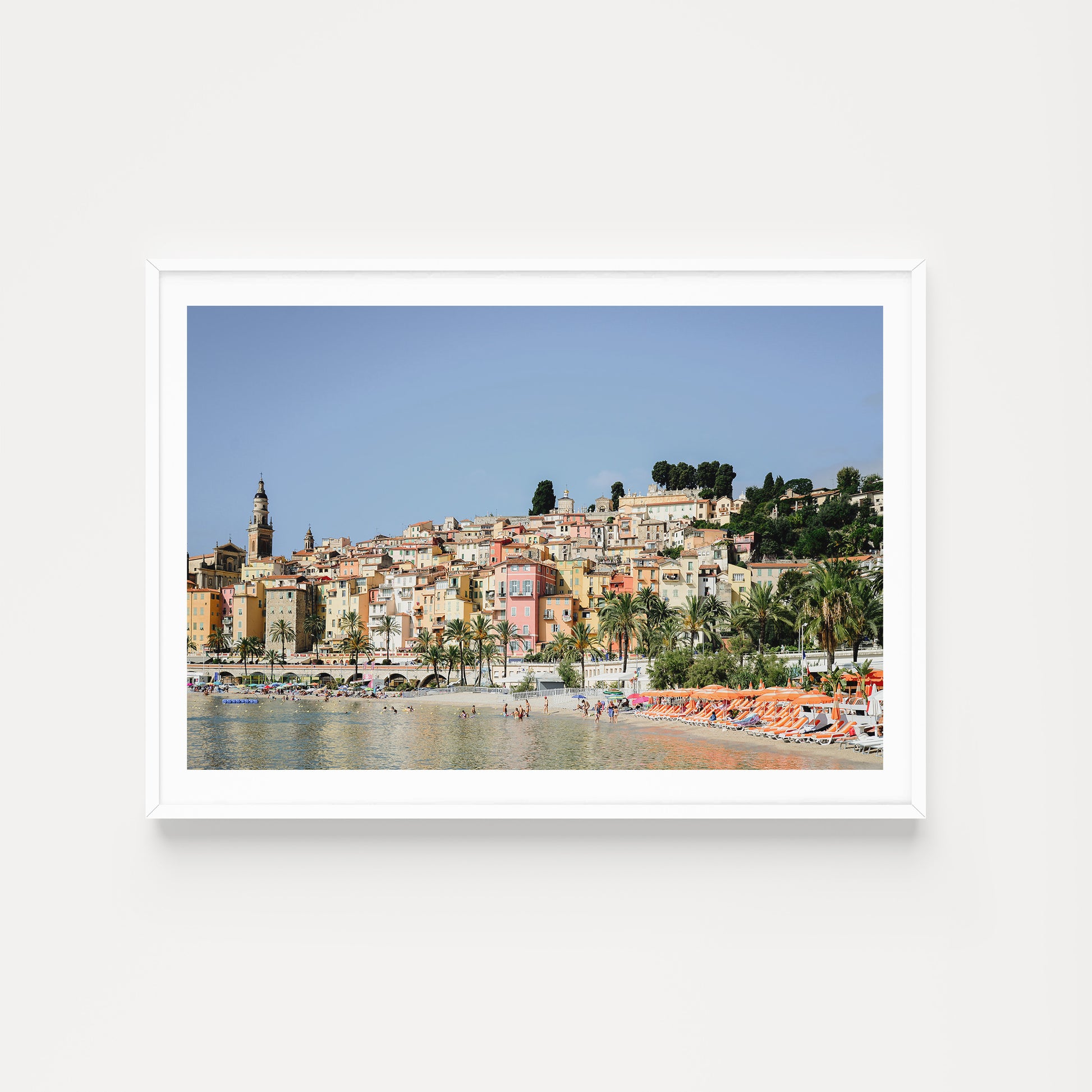 French Riviera fine art prints featuring the colourful facade of Menton. French wall art prints.