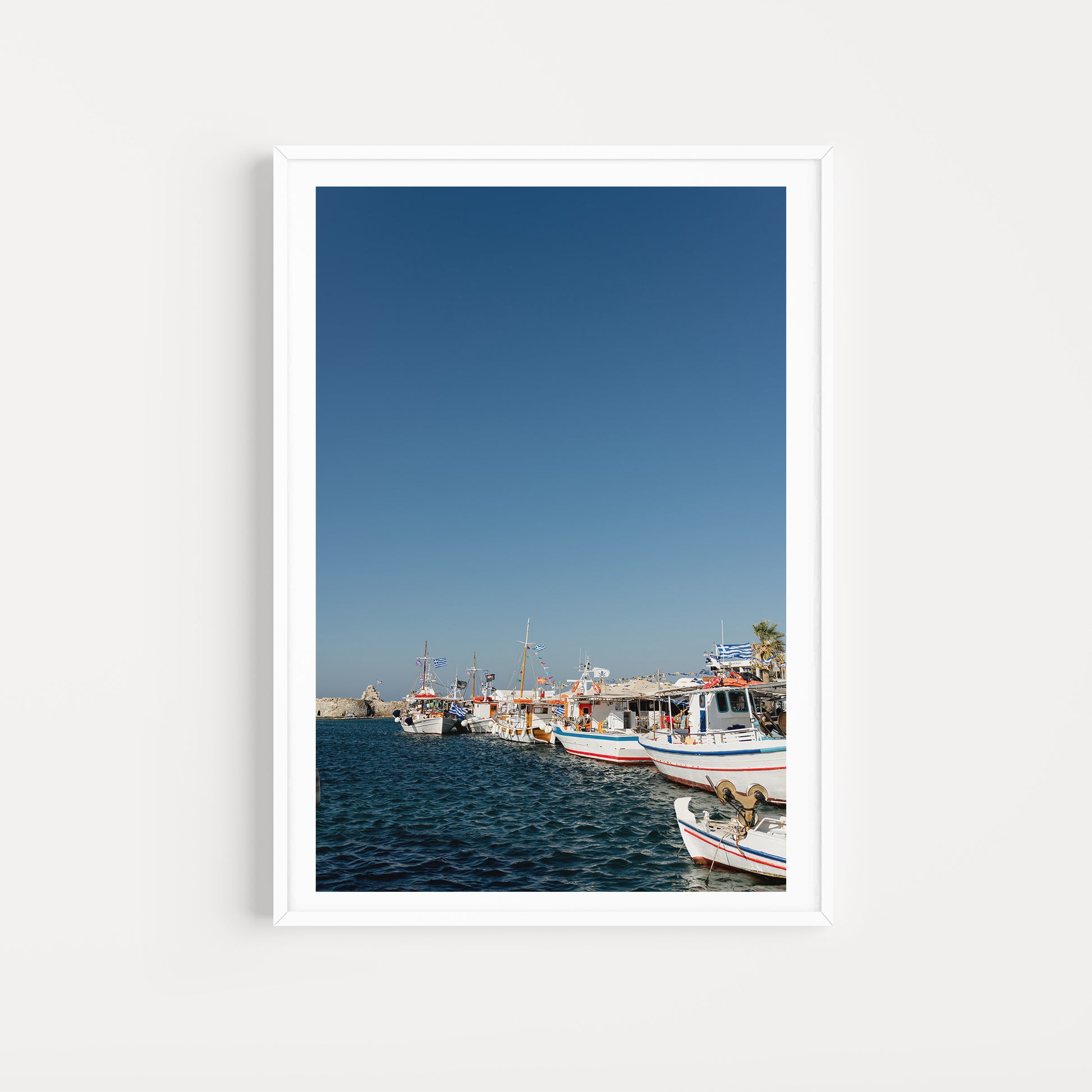 Paros Island Greece Fine Art Prints showcase traditional fishing boats in the port.