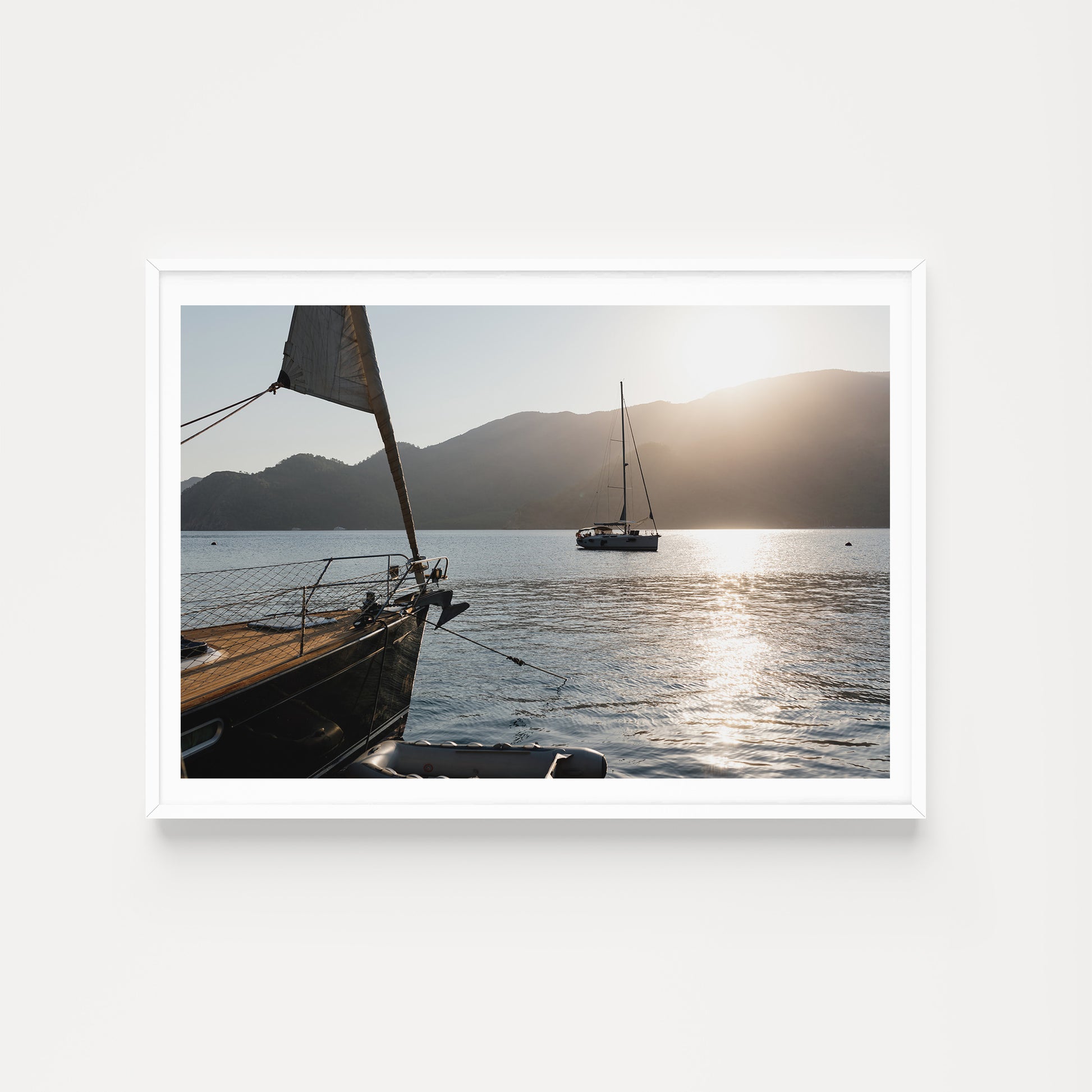 SHOP our selection of Sailing Boat Fine Art Prints. Dusk over the far Eastern Mediterranean as boats come to the safe harbour. Sailing Boat Photographic Prints.